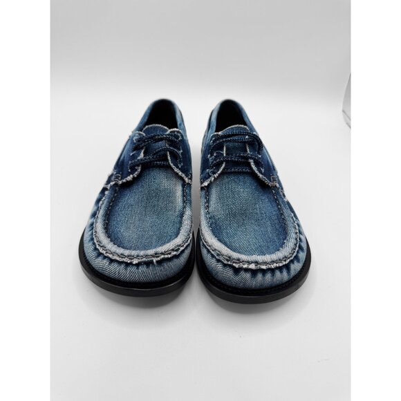 Loewe Campo Boat Shoes in Washed Denim Blue - Picture 3 of 12